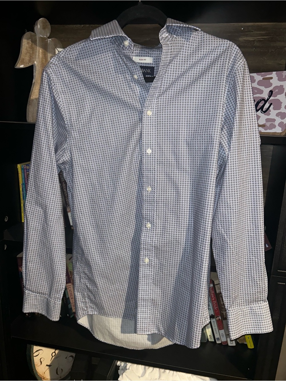 Jos. A. Bank Men's Blue Micro-Geo Dress Shirt